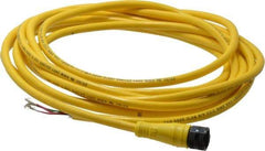 Brad Harrison - 4 Amp, 1/2-20 UNF Female Straight to Pigtail Cordset Sensor and Receptacle - 250 VAC/VDC, 3.70m Cable Length, IP67 Ingress Rating - Industrial Tool & Supply