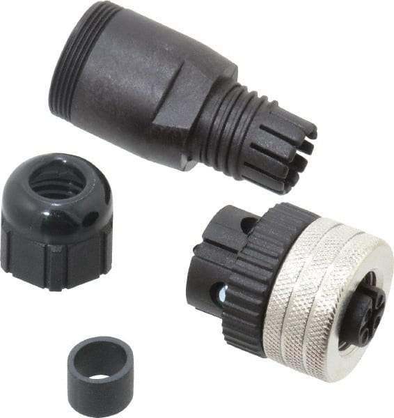 Brad Harrison - 4 Amp, Female Straight Field Attachable Connector Sensor and Receptacle - 250 VAC, 300 VDC, IP67 Ingress Rating - Industrial Tool & Supply