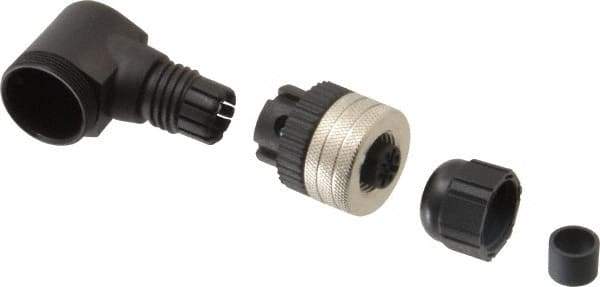 Brad Harrison - 4 Amp, Female 90° to Male 90° Field Attachable Connector Sensor and Receptacle - 250 VAC, 300 VDC, IP67 Ingress Rating - Industrial Tool & Supply