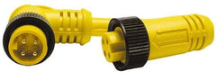 Brad Harrison - 13 Amp, Female to Male Cordset Sensor and Receptacle - 600 Volt, 3 Ft. Long Cable, IP68 Ingress Rating - Industrial Tool & Supply