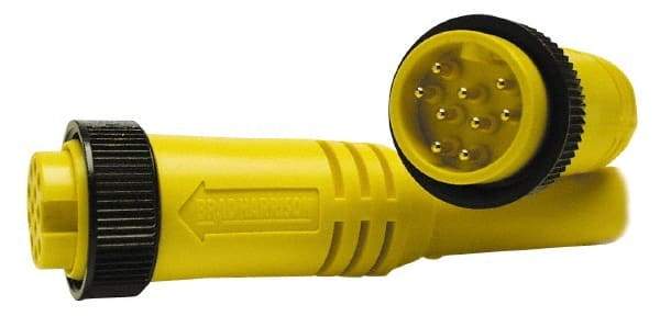 Brad Harrison - 7 Amp, Male Straight to Pigtail Cordset Sensor and Receptacle - 600 Volt, 3.66m Cable Length, IP67 Ingress Rating - Industrial Tool & Supply