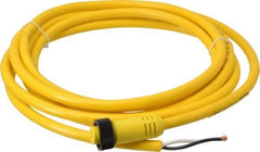 Brad Harrison - 13 Amp, Female Straight to Pigtail Cordset Sensor and Receptacle - 600 Volt, 3.66m Cable Length, IP67 Ingress Rating - Industrial Tool & Supply