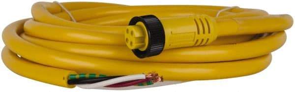 Brad Harrison - 10 Amp, Female Straight to Pigtail Cordset Sensor and Receptacle - 600 Volt, 3.66m Cable Length, IP67 Ingress Rating - Industrial Tool & Supply