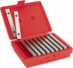 Value Collection - 18 Piece, 6 Inch Long Tool Steel Parallel Set - 3/4 to 1-3/4 Inch High, 1/4 to 1/4 Inch Thick, 52-58 RC Hardness, Sold as 9 Pair - Industrial Tool & Supply