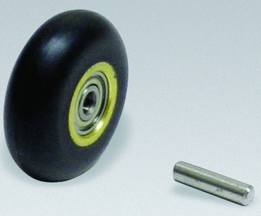 #11080 - 1 x 3/8'' - Rubber Contact Wheel W/Bearing & Shaft - Industrial Tool & Supply