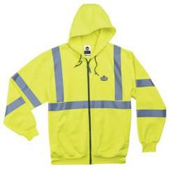 8392 L LIME ZIPPER HOODED SWEATSHIRT - Industrial Tool & Supply