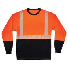 8281BK 5XL ORG/BLK LG SLV T-SHIRT - Industrial Tool & Supply