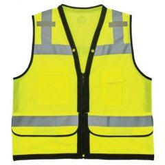 8253HDZ 4/5XL LIME SURVEYORS VEST - Industrial Tool & Supply