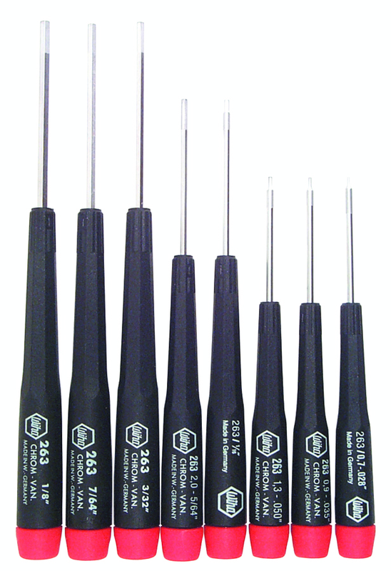 8 Piece - .028 - 1/8" - Precision Hex Screwdriver Inch Set - Industrial Tool & Supply