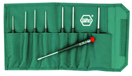 8 Piece - .050 - 5/32" - Precision Ball End Hex Inch Screwdriver Set in Canvas Pouch - Industrial Tool & Supply