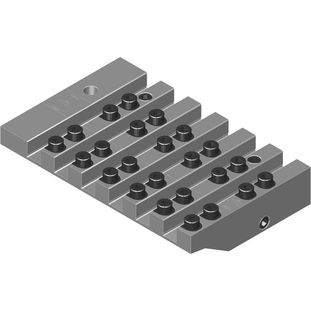 Swiss Gang Plates; Machine Compatibility: STAR; For Use With: STAR SB20R G; Number of Stations: 6; Quick Change: Yes; Material: Alloy Steel; Station Size: 6x12mm; Additional Information: Only ARNO split-shank ™FAST CHANGE ™ tool holders and fixed stops (