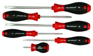 6 Piece - SoftFinish® Cushion Grip Screwdriver Set - #30294 - Includes: Slotted 4.0 - 8.0mm; Stubby 4.0mm; Phillips #1 - 2 - Industrial Tool & Supply