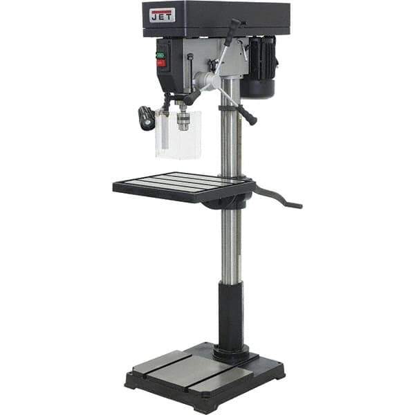 Jet - 22" Swing, Step Pulley Drill Press - 12 Speed, 1-1/2 hp, Single Phase - Industrial Tool & Supply