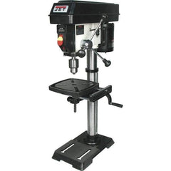 Jet - 12" Swing, Variable Speed Pulley Drill Press (Woodworking) - Variable Speed, 1/2 hp, Single Phase - Industrial Tool & Supply
