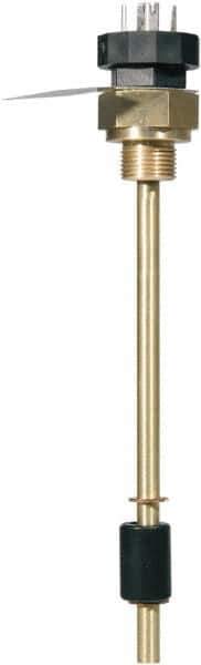 Barksdale - 158°F Normally Closed, Liquid Level & Temperature Switch - 8.66" Level Normally Open, 1" NPT Male, DIN 43650 Plug - Industrial Tool & Supply