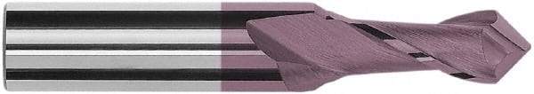Magafor - 1.1mm Diam, 0.087" LOC, 2 Flute, 90° Point Angle, Solid Carbide Drill Mill - Hard'X Finish, 1-1/2" OAL, 0.118" Shank Diam - Industrial Tool & Supply