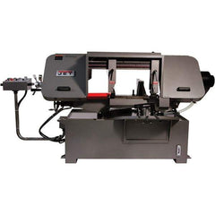 Jet - 19-1/4 x 4" Max Capacity, Semi-Automatic Variable Speed Pulley Horizontal Bandsaw - 90 to 370 SFPM Blade Speed, 230/460 Volts, 45 & 90°, 3 hp, 3 Phase - Industrial Tool & Supply