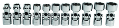 11 Piece - 3/8' Drive - 6 Point - Metric Flex Socket Set - Industrial Tool & Supply