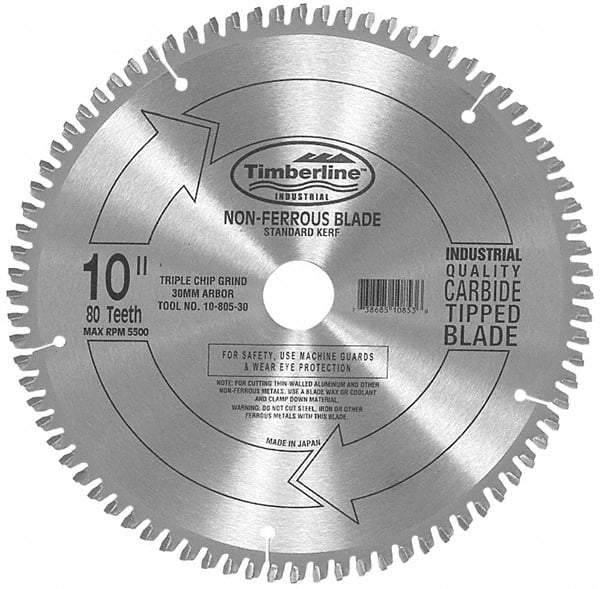 Amana Tool - 10" Diam, 5/8" Arbor Hole Diam, 60 Tooth Wet & Dry Cut Saw Blade - Carbide-Tipped, Chip Free Action, Standard Round Arbor - Industrial Tool & Supply