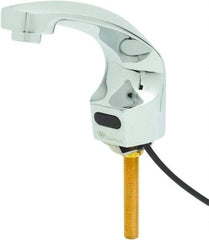 T&S Brass - Deck Plate Mounted Electronic User Adjustable Temperature Control Mixer Faucet - Powered by 120 Volt AC/DC, 5" Cast Spout, Single Hole Mounting Centers - Industrial Tool & Supply