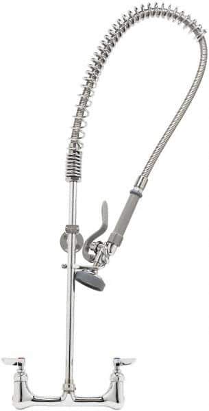 T&S Brass - No Spout, 2 Way Design, Wall Mount, Wall Pre Rinse Faucet Assembly - Lever Handle - Industrial Tool & Supply