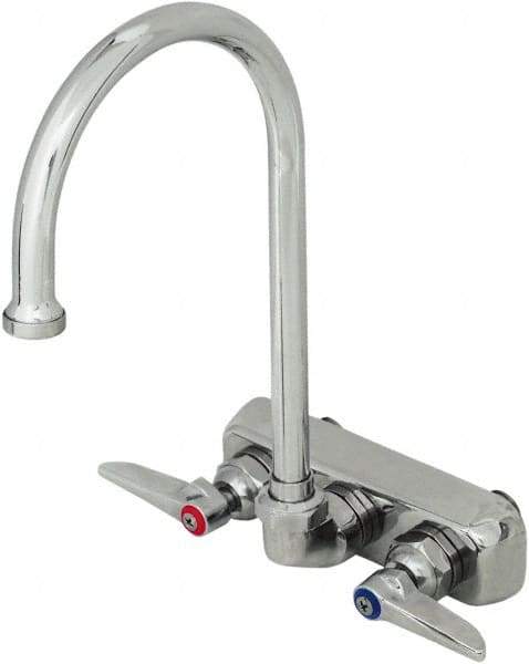 T&S Brass - Standard, 2 Way Design, Wall Mount, Workboard Wall Mount Faucet - 8-3/4 Inch Spout, Lever Handle - Industrial Tool & Supply