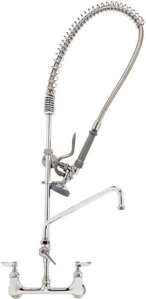 T&S Brass - Riser with Spring Guide, 2 Way Design, Wall Mount, Wall Pre Rinse Faucet Assembly - Lever Handle - Industrial Tool & Supply