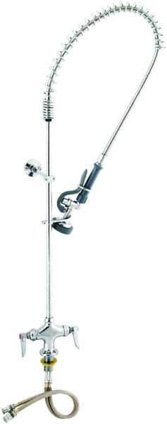 T&S Brass - Riser with Spring Guide, 2 Way Design, Deck Mount, Deck Pre Rinse Faucet Assembly - Lever Handle - Industrial Tool & Supply