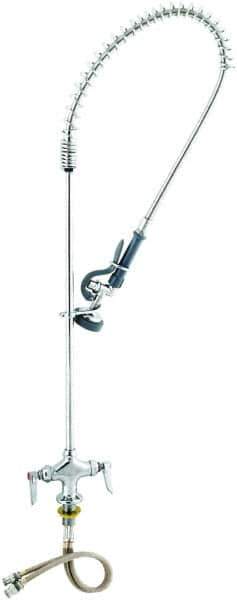 T&S Brass - Riser with Spring Guide, 2 Way Design, Deck Mount, Deck Pre Rinse Faucet Assembly - Lever Handle - Industrial Tool & Supply