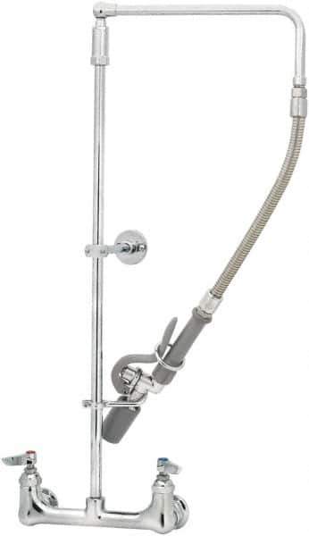 T&S Brass - No Spout, 2 Way Design, Wall Mount, Wall Pre Rinse Faucet Assembly - Lever Handle - Industrial Tool & Supply