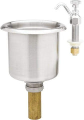 T&S Brass - Faucet Mount, Single Hole Bar and Hospitality Faucet - Dipperwell Faucet and Bowl, Knob Handle, Low Spout, External Drain - Industrial Tool & Supply