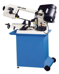Enco - 5 x 6" Max Capacity, Manual Step Pulley Horizontal Bandsaw - 80, 120 & 200 SFPM Blade Speed, 110 Volts, 45 & 60°, 1/3 hp, 1 Phase - Industrial Tool & Supply