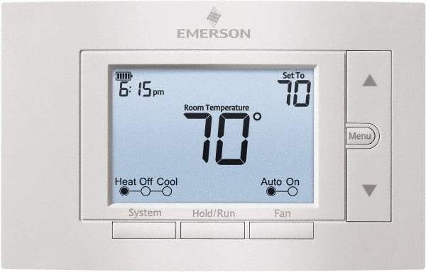 White-Rodgers - 50 to 99°F, 4 Heat, 2 Cool, Digital Programmable Multi-Stage Thermostat - 20 to 30 Volts, 1.77" Inside Depth x 1.77" Inside Height x 5-1/4" Inside Width, Horizontal Mount - Industrial Tool & Supply