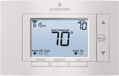White-Rodgers - 50 to 99°F, 4 Heat, 2 Cool, Digital Programmable Multi-Stage Thermostat - 20 to 30 Volts, 1.77" Inside Depth x 1.77" Inside Height x 5-1/4" Inside Width, Horizontal Mount - Industrial Tool & Supply