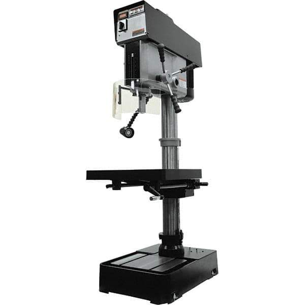 Jet - 10-7/16" Swing, Variable Speed Pulley Drill Press - Variable Speed, 2 hp, Single Phase - Industrial Tool & Supply