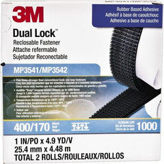 3M - 1" x 5 Yd Adhesive Backed Dual Lock Hook & Loop Roll - Industrial Tool & Supply