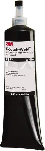 3M - 250 mL Bottle White Pipe Sealant - 400°F Max Working Temp, For Seal Hydraulic & Pneumatic Pipes & Fittings - Industrial Tool & Supply