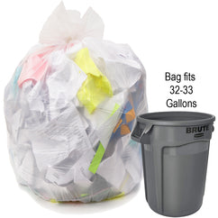 33 gal, .90 mil, Natural, 33″ × 39″ - Case of 150, Revolution Bag Hercules Recycled Low Density Can liners - Industrial Tool & Supply