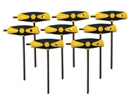 8 Piece - 1/8 - 3/8" - Black Finish - T-Handle Soft Grip Dual Drive Ball End Hex Inch Set - Industrial Tool & Supply