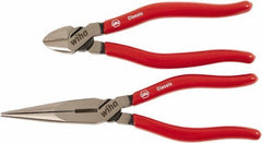 Wiha - 2 Piece Cutting Plier Set - Comes in Vinyl Pouch - Industrial Tool & Supply