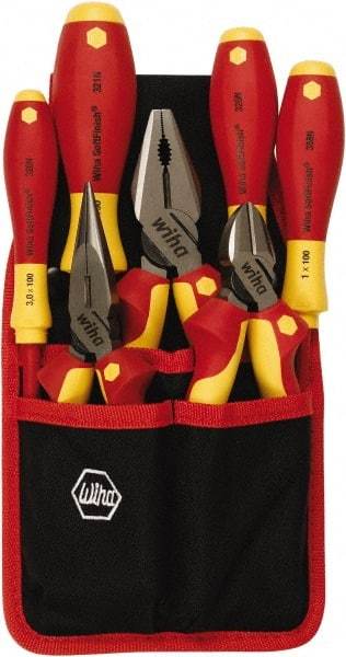 Wiha - 7 Piece Insulated Plier Set - Comes in Clamshell - Industrial Tool & Supply