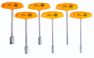 6 Piece - 3/16 - 1/2" - Ergonomic Comfort Grip T-Handle Inch Nut Driver Set - Industrial Tool & Supply