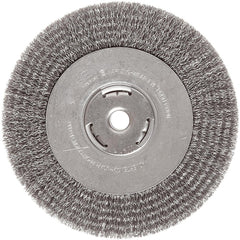 Vortec Pro 4″ Narrow Face Crimped Wire Wheel, .014″ Steel Fill, 5/8″-11 UNC Nut, Retail Pack - Industrial Tool & Supply