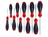 10 Piece - T7s; T8s; T9s; T10s; T20s; T25s; T27s; T30s; T40s Security - Torx SoftFinish® Cushion Grip Screwdriver Set - Industrial Tool & Supply