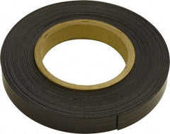 Mag-Mate - 300" Long x 1" Wide x 1/32" Thick Flexible Magnetic Strip - 8 Lb Max Pull Force, 4 Linear Ft/Lb Magnetic Pull Force, Plain Back, Dark Brown - Industrial Tool & Supply
