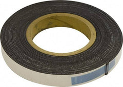 Mag-Mate - 300" Long x 3/4" Wide x 1/16" Thick Flexible Magnetic Strip - 10 Lb Max Pull Force, 5 Linear Ft/Lb Magnetic Pull Force, Adhesive Back, Dark Brown - Industrial Tool & Supply