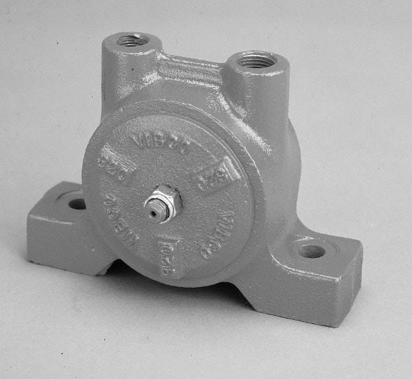 Vibco - 900 Lb. Force, 21 Cubic Feet per Minute, 4,500 RPM, 77 Decibel, Pneumatic Vibrator - 8-13/16" Long x 4-3/4" Wide x 5-3/4" High, 1/2 Port Inlet, 3/4 Port Outlet - Industrial Tool & Supply