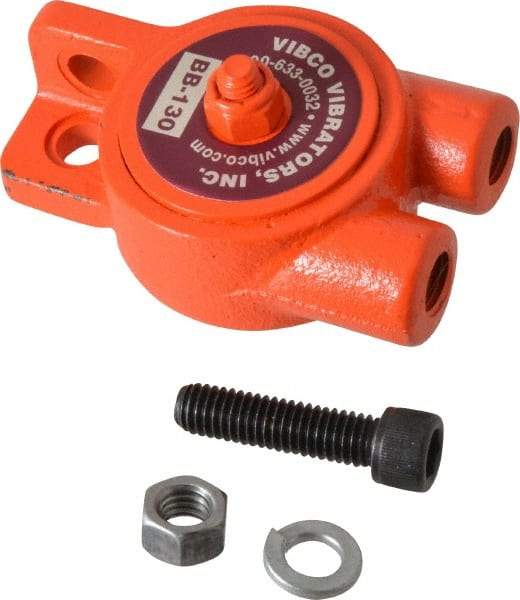 Vibco - 80 Lb. Force, 7-1/2 Cubic Feet per Minute, 19,000 RPM, 72 Decibel, Pneumatic Vibrator - 3-3/4" Long x 1-15/16" Wide x 2-1/4" High, 1/4 Port Inlet, 1/4 Port Outlet - Industrial Tool & Supply