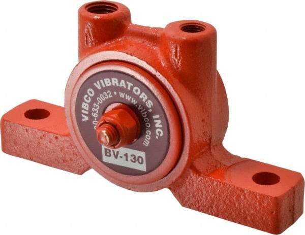 Vibco - 80 Lb. Force, 7-1/2 Cubic Feet per Minute, 19,000 RPM, 76 Decibel, Pneumatic Vibrator - 4-7/8" Long x 1-15/16" Wide x 2-3/4" High, 1/8 Port Inlet, 1/4 Port Outlet - Industrial Tool & Supply