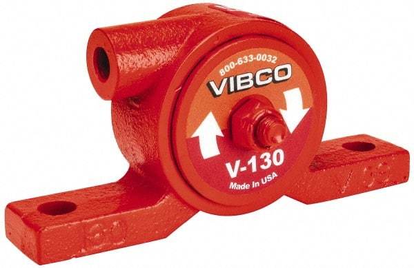 Vibco - 80 Lb. Force, 7-1/2 Cubic Feet per Minute, 19,000 RPM, 72 Decibel, Pneumatic Vibrator - 4-7/8" Long x 15/16" Wide x 2-5/16" High, 1/8 Port Inlet, 1/8 Port Outlet - Industrial Tool & Supply